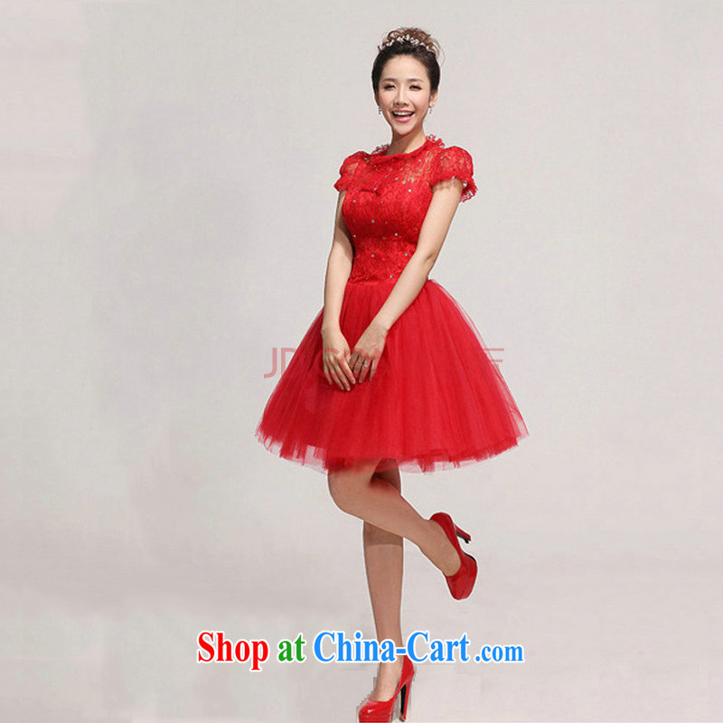 There's a new paragraph wiped his chest lace package shoulder flowers knee sister bridesmaid dresses small short skirts XS 717 red XXL, there is a, and shopping on the Internet