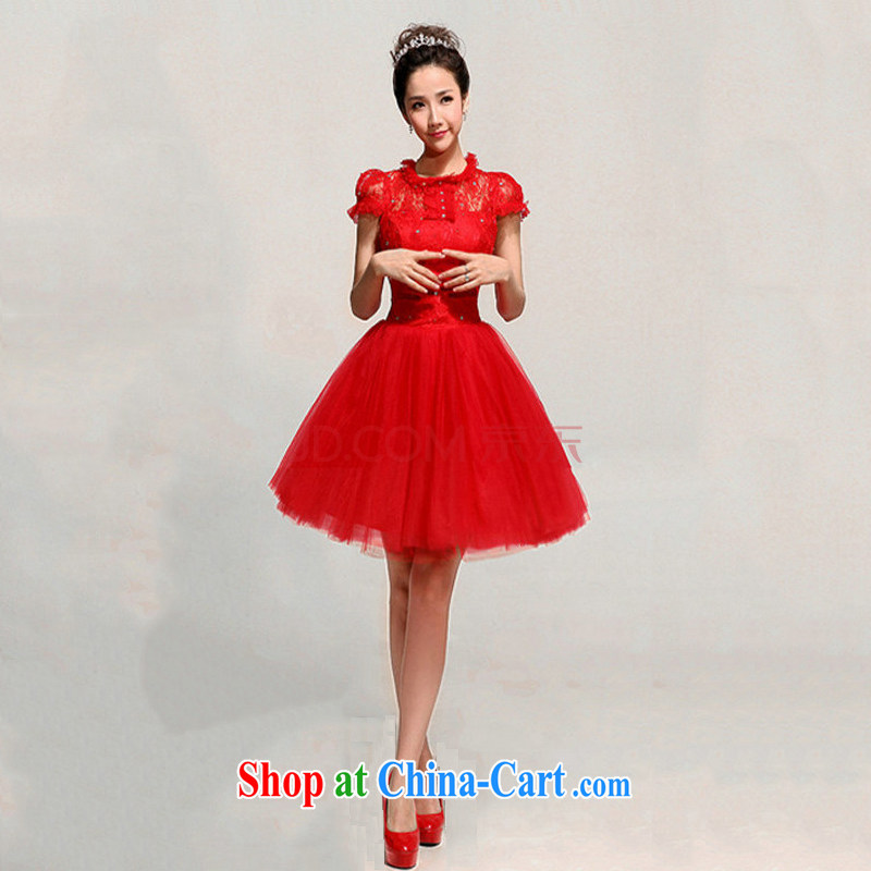 There's a new paragraph wiped his chest lace package shoulder flowers knee sister bridesmaid dresses small short skirts XS 717 red XXL, there is a, and shopping on the Internet