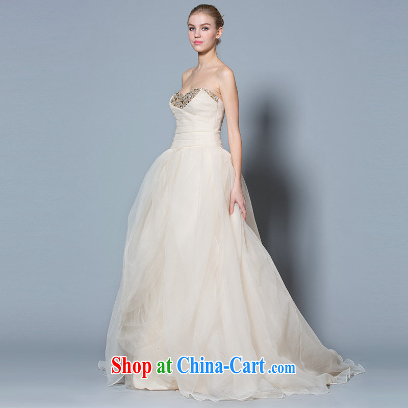 A yarn 2015 Korean-style vera wang Wang Wei wedding shaggy skirt high waist pregnant graphics thin wedding spring and summer, the champagne color XXL code 30 days pre-sale, a yarn, shopping on the Internet