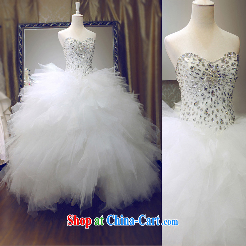 wedding dresses Jimmy married arts 2015 new erase chest Korean shaggy dress with 743 HS B bridal wedding white XXL
