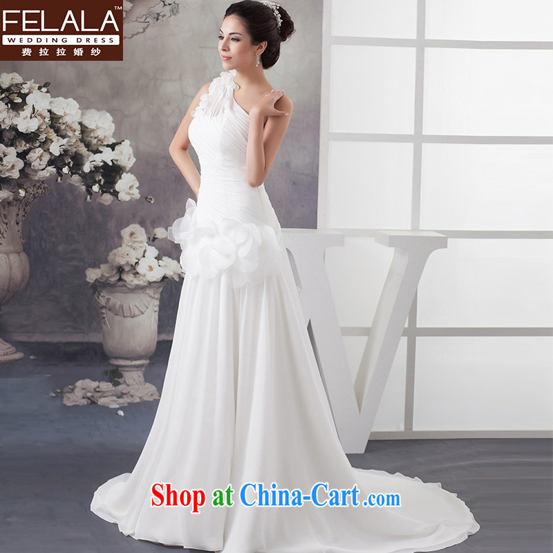 Ferrara upscale 2015 new Wang Wei wang vera winter the shoulder wedding small tail dress XL Suzhou shipping, La wedding (FELALA), shopping on the Internet