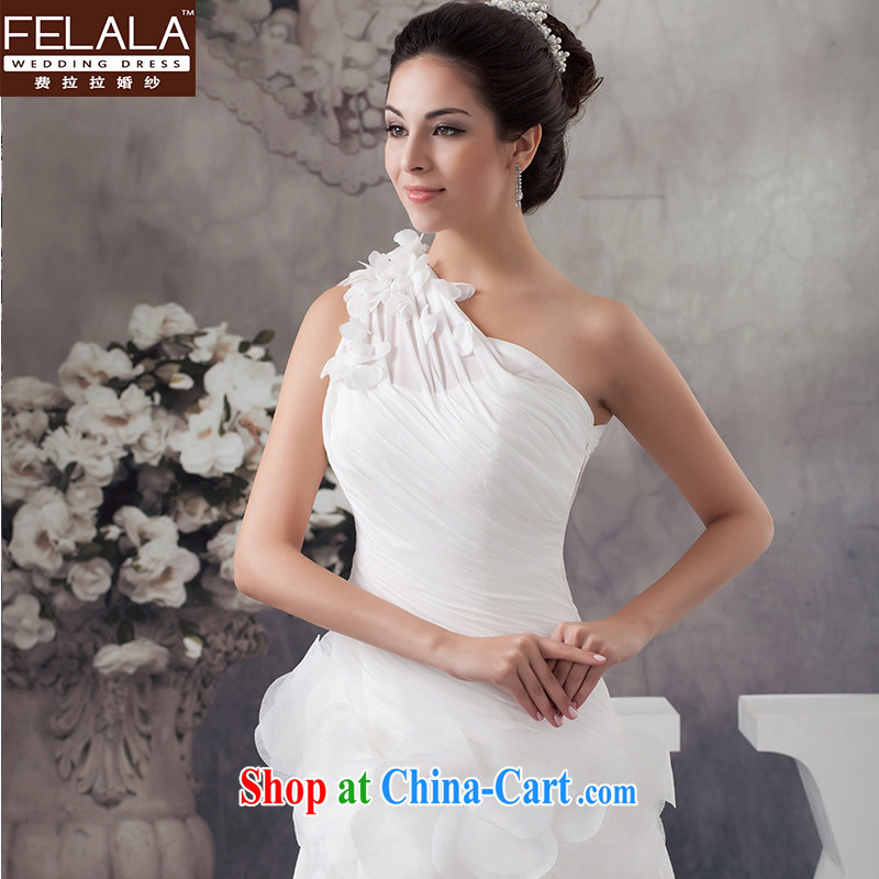 Ferrara upscale 2015 new Wang Wei wang vera winter the shoulder wedding small tail dress XL Suzhou shipping, La wedding (FELALA), shopping on the Internet