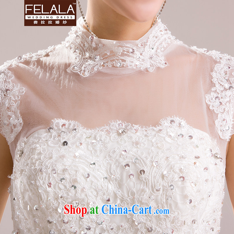 Ferrara 2015 new wedding a shoulder-waist crowsfoot small-tail lace skirt Korean Princess wedding, the do not return, La wedding (FELALA), online shopping