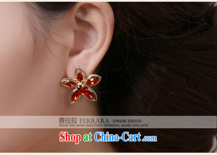 Ferrara jewelry red water diamond necklace earrings two-piece Korean-style minimalist water drilling flowers necklace set pictures, price, brand platters! Elections are good character, the national distribution, so why buy now enjoy more preferential! Health
