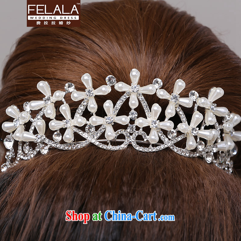 Ferrara Korean-style Pearl water drilling bridal jewelry bridal necklace crown and ornaments wedding dresses accessories, ornaments, La wedding (FELALA), shopping on the Internet