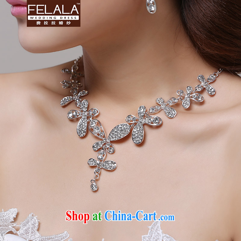 Ferrara marriage necklace set with Korean-style diamond 4 leaf D. necklace 2-piece set shadow floor with Colombia wedding accessories, La wedding (FELALA), shopping on the Internet