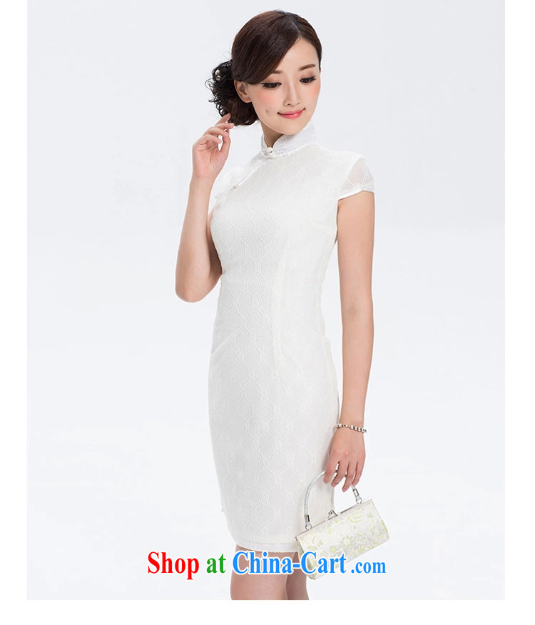 Once flick through proverbial hero Jade 2015 summer new lace improved short-sleeved dresses retro elegant qipao dresses white 2XL pictures, price, brand platters! Elections are good character, the national distribution, so why buy now enjoy more preferential! Health