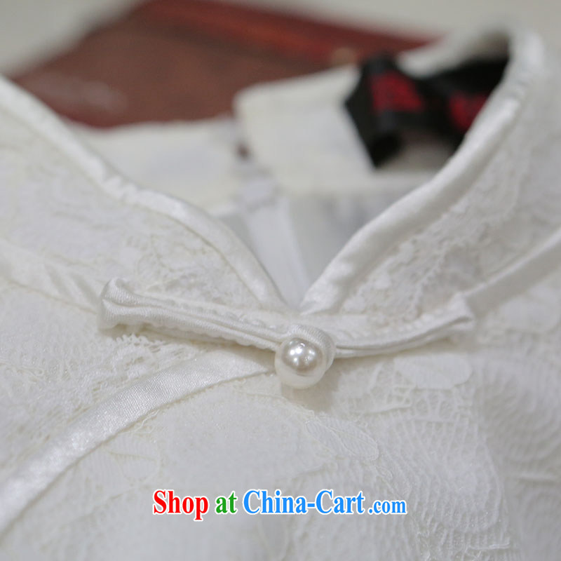 once and for all and flick through proverbial hero Jade 2015 summer new lace improved short-sleeved dresses retro elegant qipao dresses white 2XL, fatally jealous once and for all, and shopping on the Internet