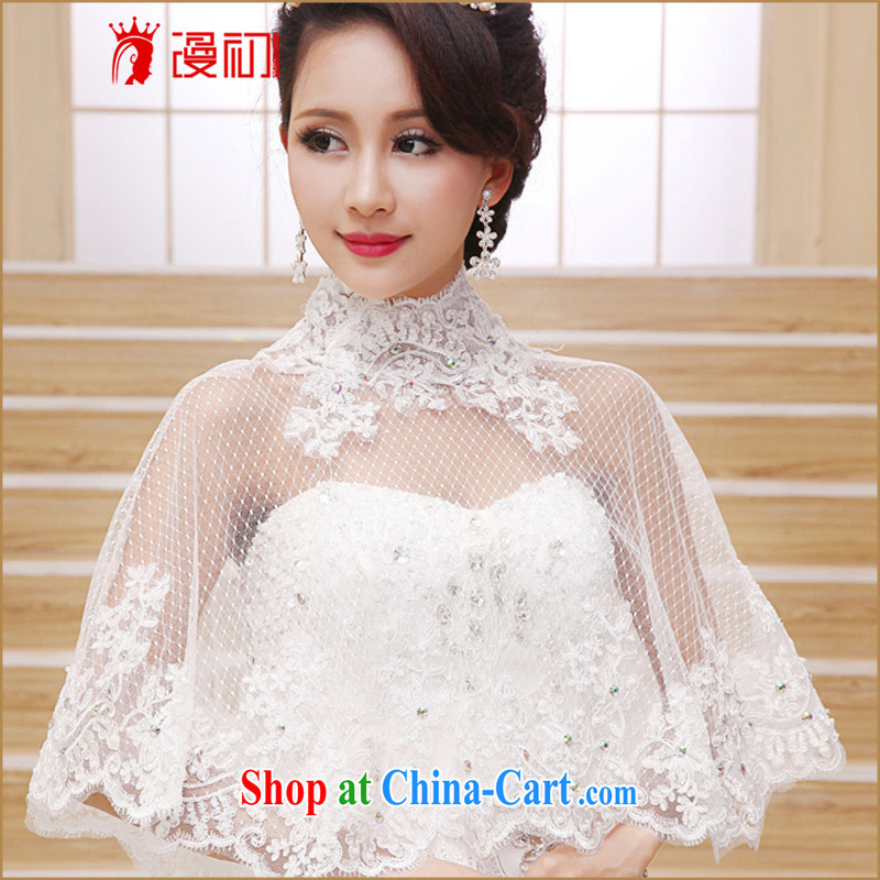Definition 2015 early New White bridal shawls wedding dresses with jewelry thin lace shawl jacket white