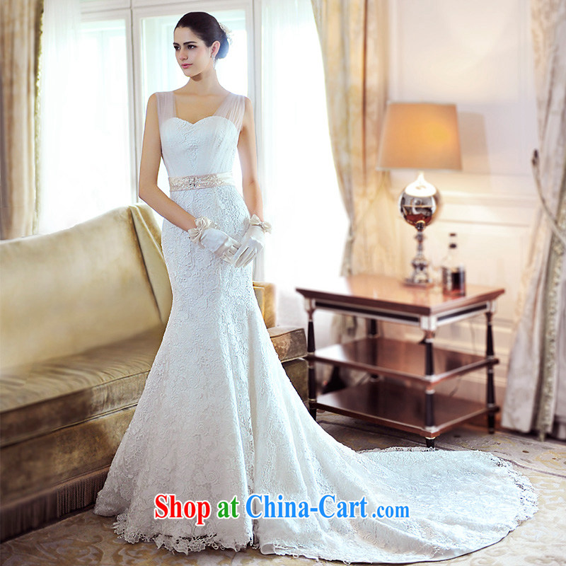 Garden small crowsfoot lace shoulder wedding dresses beauty, spring 2015 new tail strap bridal serving 21,490 S tail 100 CM tailored