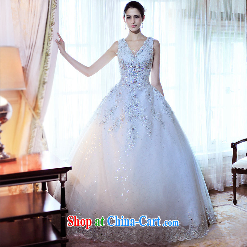 Full court, 2015 new baroque Palace wedding dresses V drag and drop for the parquet drill wedding S 21,488 tail 60 CM tailored