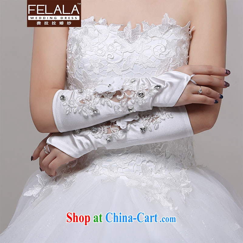 Ferrara new bridal gloves wedding accessories do not refer to a terrace embroidered diamond jewelry Satin wedding dresses gloves, La wedding (FELALA), and, on-line shopping