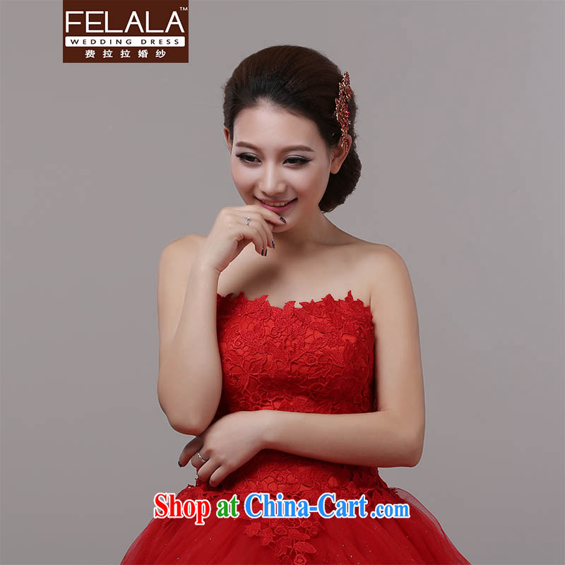 Ferrara bridal jewelry red wedding head-dress red floral gold hair accessories kit chain jewelry 2015 new products, La wedding (FELALA), shopping on the Internet