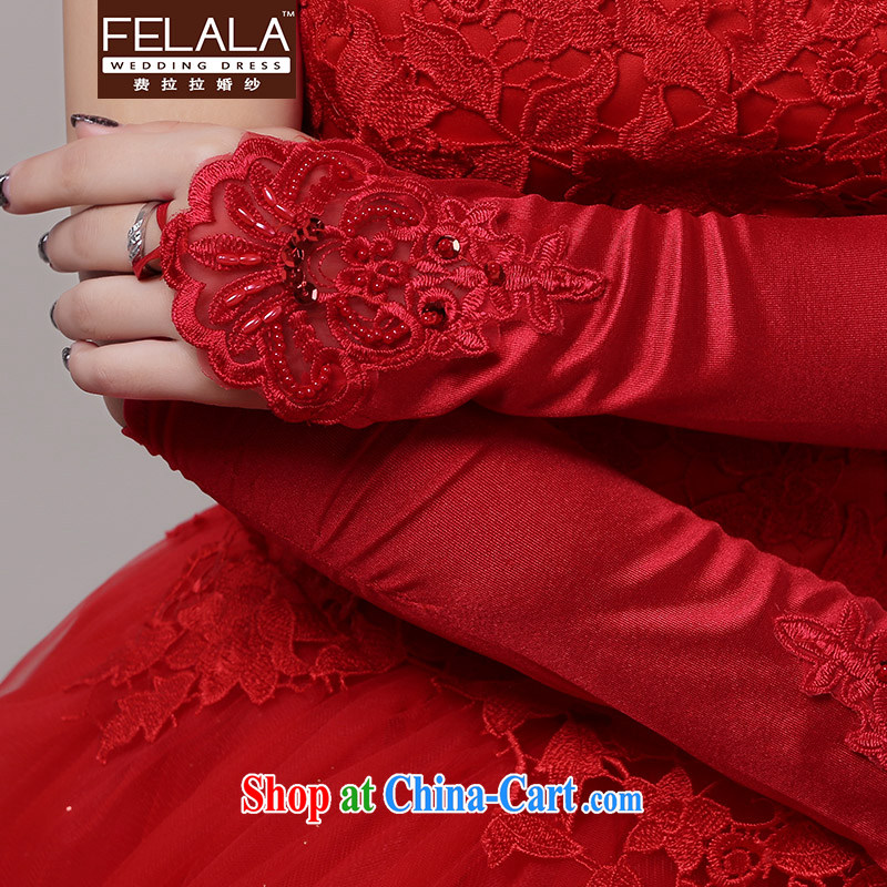 Ferrara bridal red Satin lace gloves wedding dresses mittens wedding wedding accessories, La wedding (FELALA), and, on-line shopping