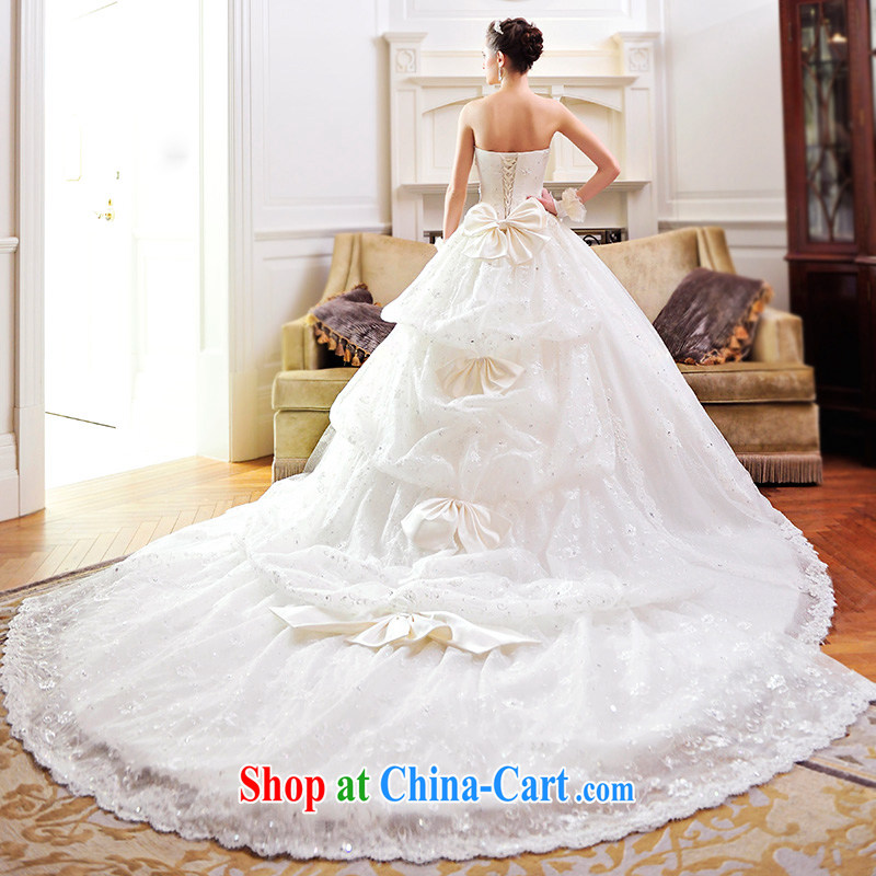 Garden Palace Korean wiped his chest small Hong Kong Wind tail wedding dresses New Deluxe lace Princess S 21,480 tail 150 CM tailored, full-court, shopping on the Internet