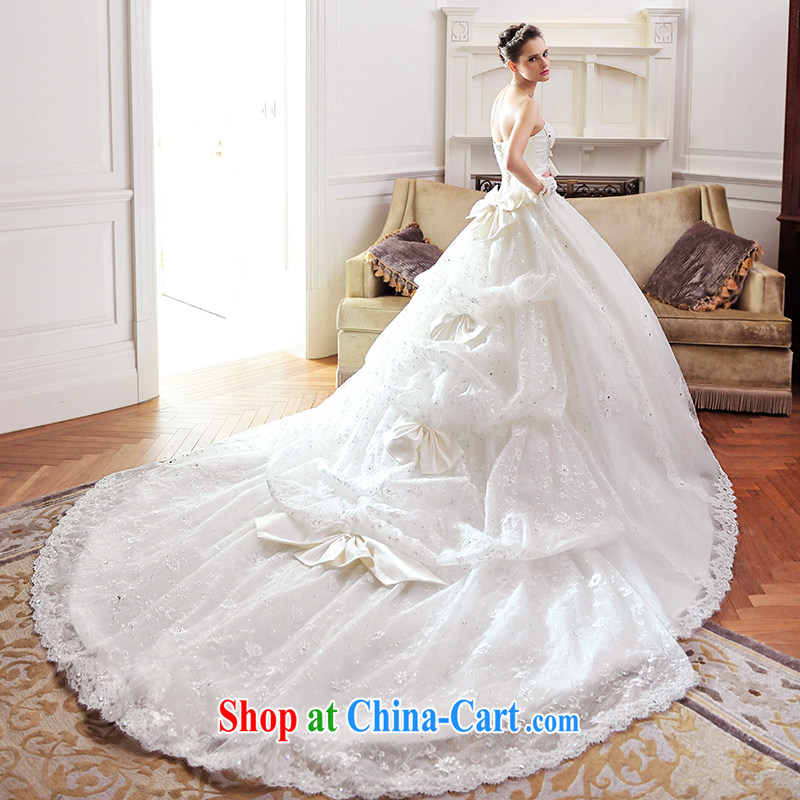 Garden Palace Korean wiped his chest small Hong Kong Wind tail wedding dresses New Deluxe lace Princess S 21,480 tail 150 CM tailored, full-court, shopping on the Internet