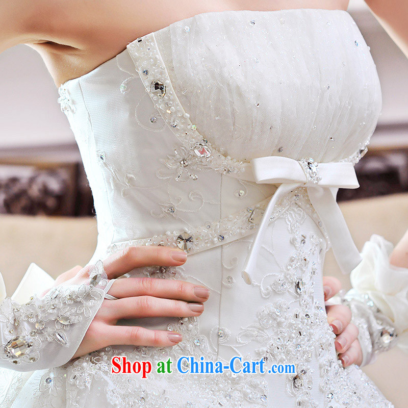 Garden Palace Korean wiped his chest small Hong Kong Wind tail wedding dresses New Deluxe lace Princess S 21,480 tail 150 CM tailored, full-court, shopping on the Internet