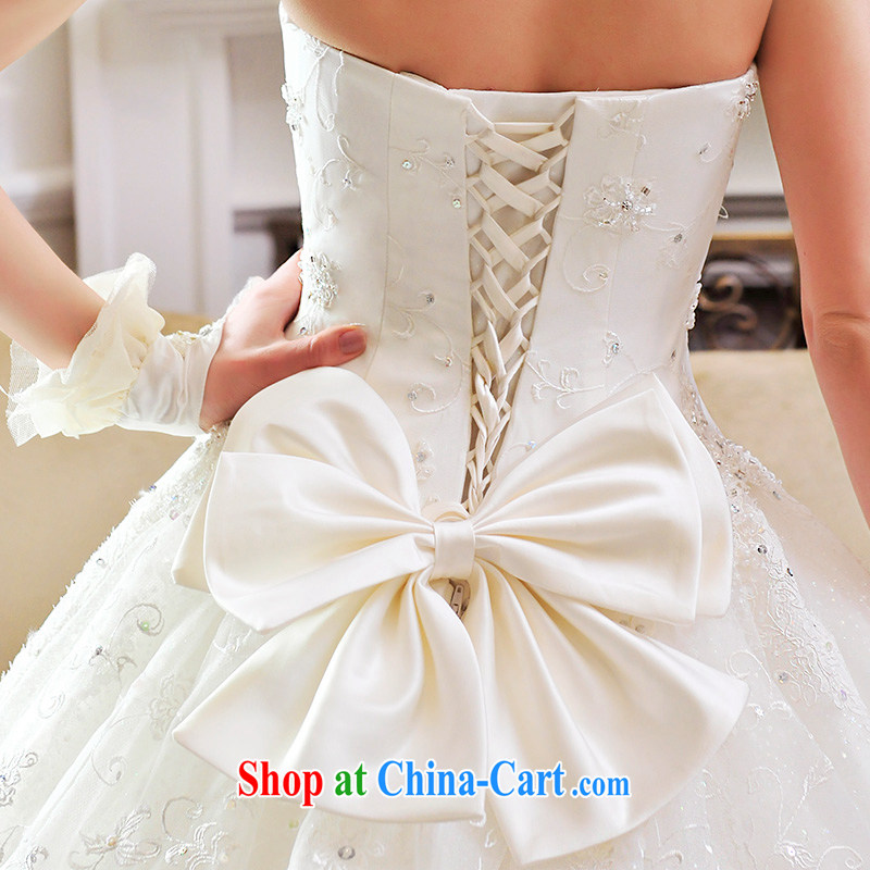 Garden Palace Korean wiped his chest small Hong Kong Wind tail wedding dresses New Deluxe lace Princess S 21,480 tail 150 CM tailored, full-court, shopping on the Internet