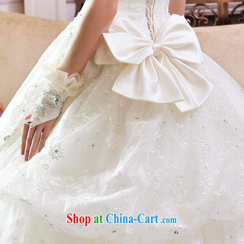 Garden Palace Korean wiped his chest small Hong Kong Wind tail wedding dresses New Deluxe lace Princess S 21,480 tail 150 CM tailored, full-court, shopping on the Internet