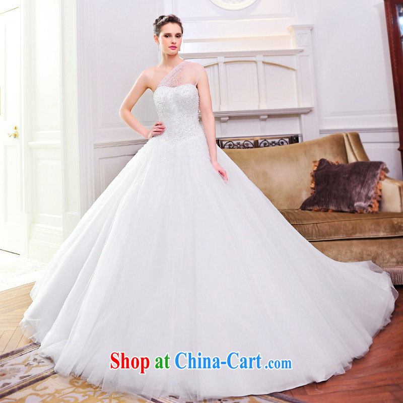 Spring 2015 new bride deluxe wedding dresses wedding wiped his chest single crystal shoulder strap tail wedding S 21,483 80 CM tailored, garden, shopping on the Internet