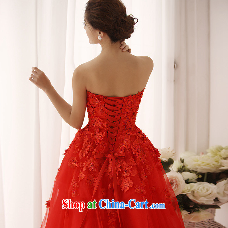 Garden 2015 new erase chest flower vera wang style small tail red wedding dresses s 1376 red tail 30 CM 173 - M, garden, shopping on the Internet