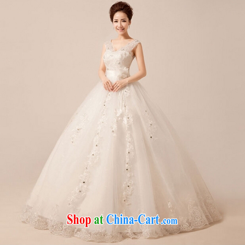 In accordance with the preceding yarn wedding dresses new 2015 double-shoulder Deep V lace wedding dresses with graphics thin sweet Princess wedding white. Size, Yong Yan close to, and shopping on the Internet