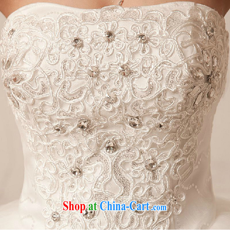 In accordance with the preceding yarn wedding dresses new 2015 waist in bare chest sweet Korean diamond jewelry large tail wedding with white tail. Size, and have the courage and stunning, and shopping on the Internet