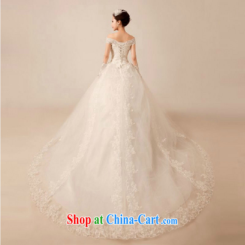 In accordance with the preceding yarn wedding dresses new 2015 luxury one shoulder lace-tail sweet Princess tie-down wedding white-tail up to size is not final, Yong Yan good offices, shopping on the Internet