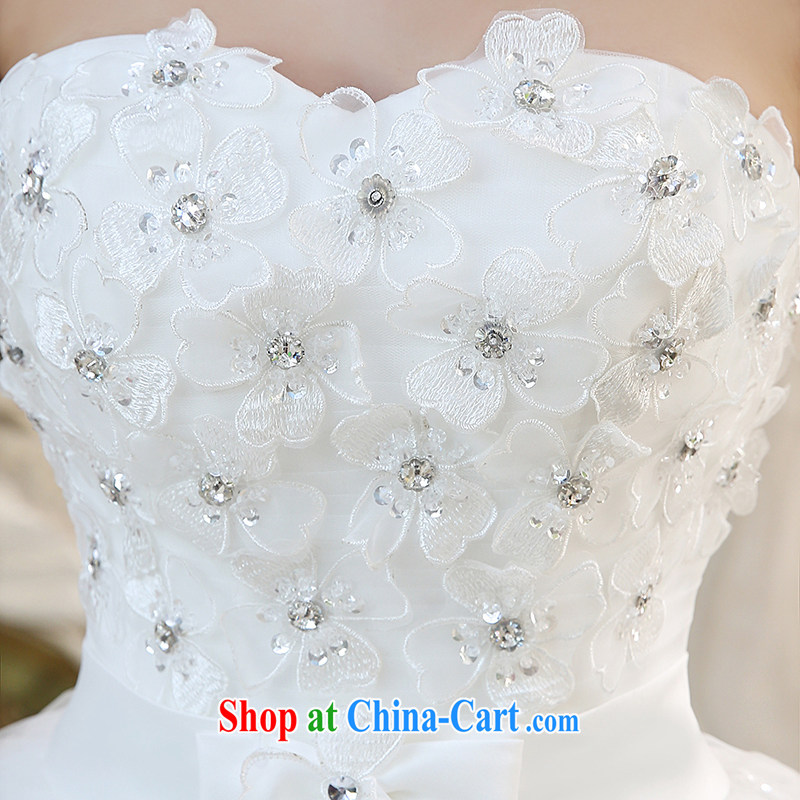 The United States, wedding dresses 2015 new bride's wedding Mary Magdalene chest water drilling flowers Korean-style binding with sweet beauty graphics thin wedding H - 39 white M, AIDS and the United States (Imeinuo), online shopping