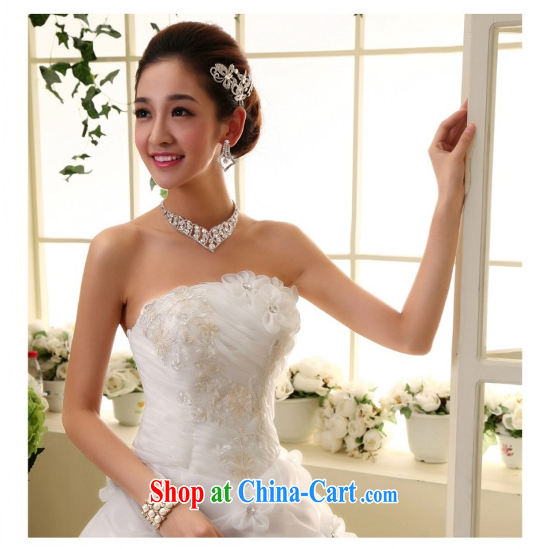Korean wedding dresses 2015, tied with cultivating graphics thin manual flowers sweet with bare chest wedding white M pieced, so Pang (AIRANPENG), online shopping