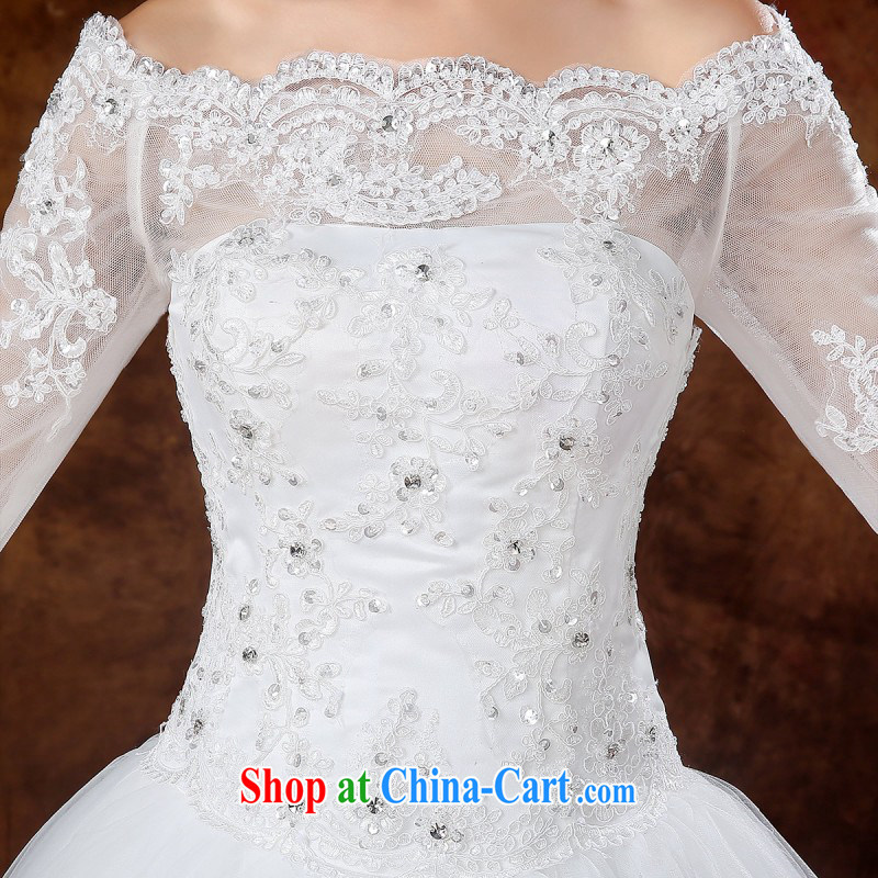 2015, bridal wedding dresses lace a shoulder for long-sleeved half Korean Princess retro with long-sleeved white L pieced, love so Pang (AIRANPENG), and, on-line shopping