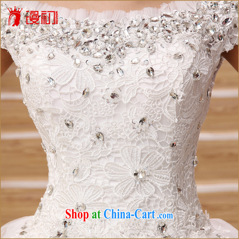 Early definition wedding dresses new 2015 retro Korean layout with graphics thin Luxury Water drilling package shoulder a shoulder wedding white L, diffuse, and, shopping on the Internet
