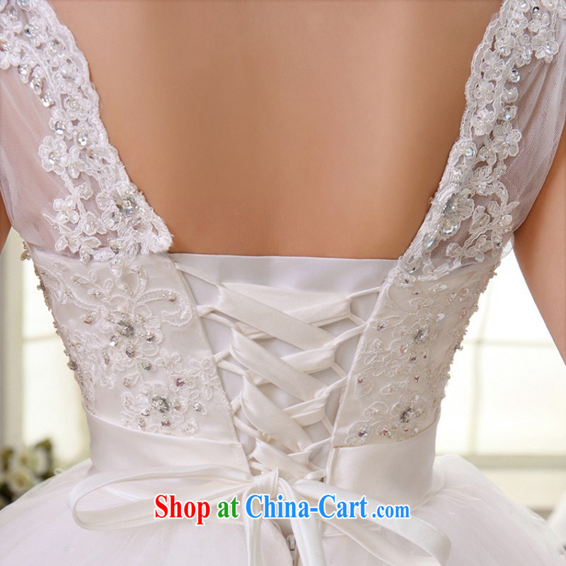 Pregnant women wedding a Field shoulder Korean high-waist straps, wedding dresses new 2015 lace V collar HS 6263 white M pieced, love so Pang, shopping on the Internet