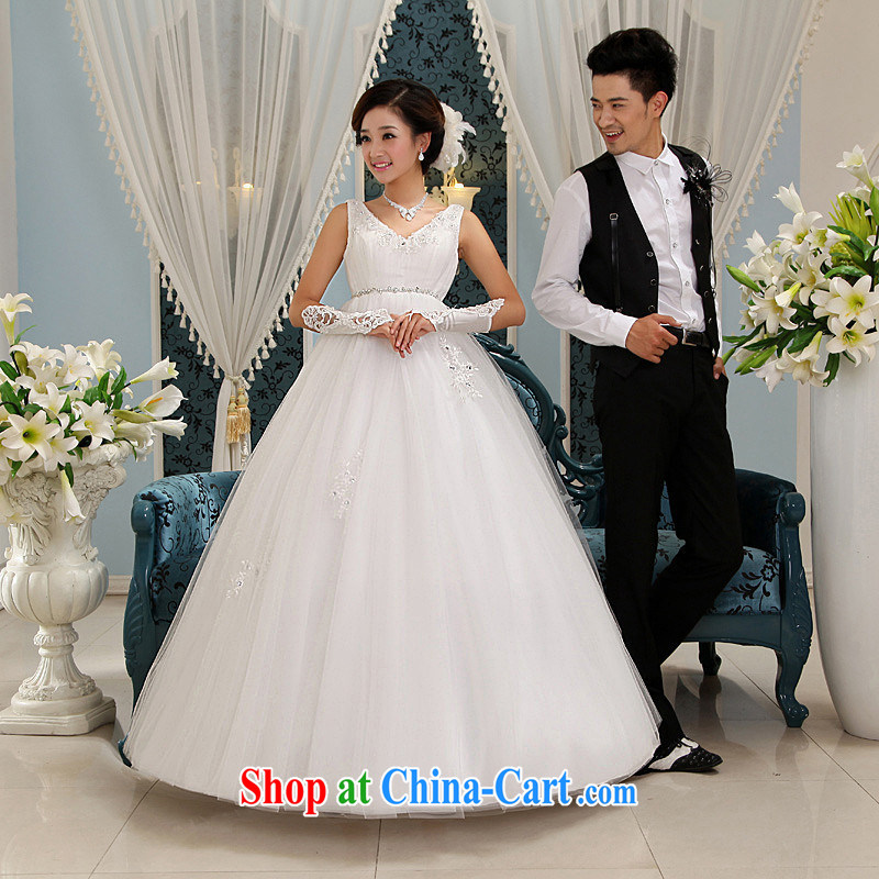 Love, Norman spring 2014 new strap with pregnant women high waist wedding Korean version simple and pregnant women wedding Korean wedding white L pieced, love so Pang, shopping on the Internet