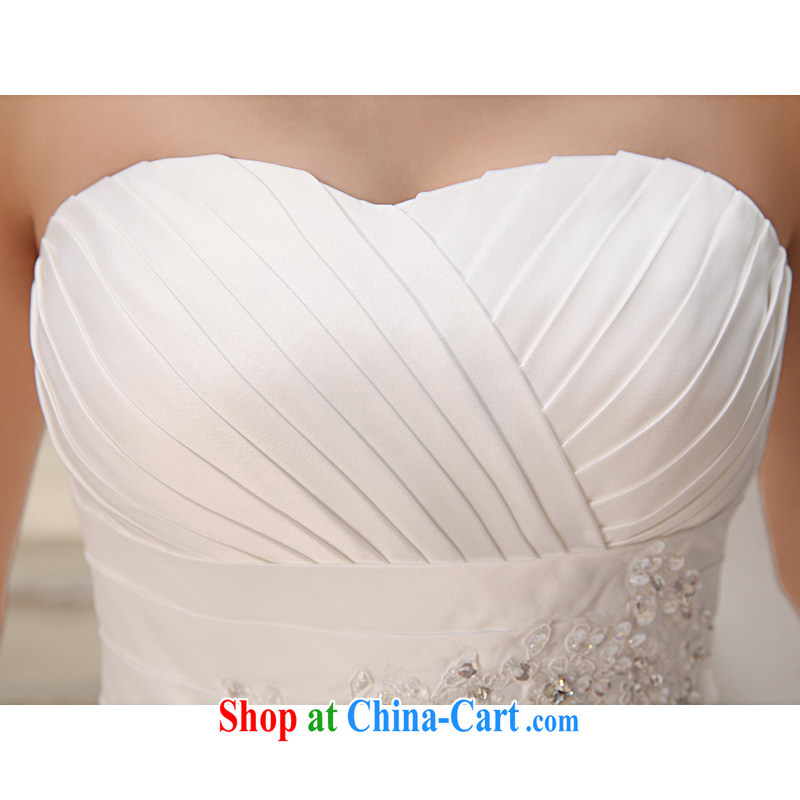 The United States and the tail wedding 2015 new sweet lace-tie-erase chest wedding dresses Korean Beauty Princess graphics thin H - 27 white tail, XXL, the United States, (Imeinuo), online shopping