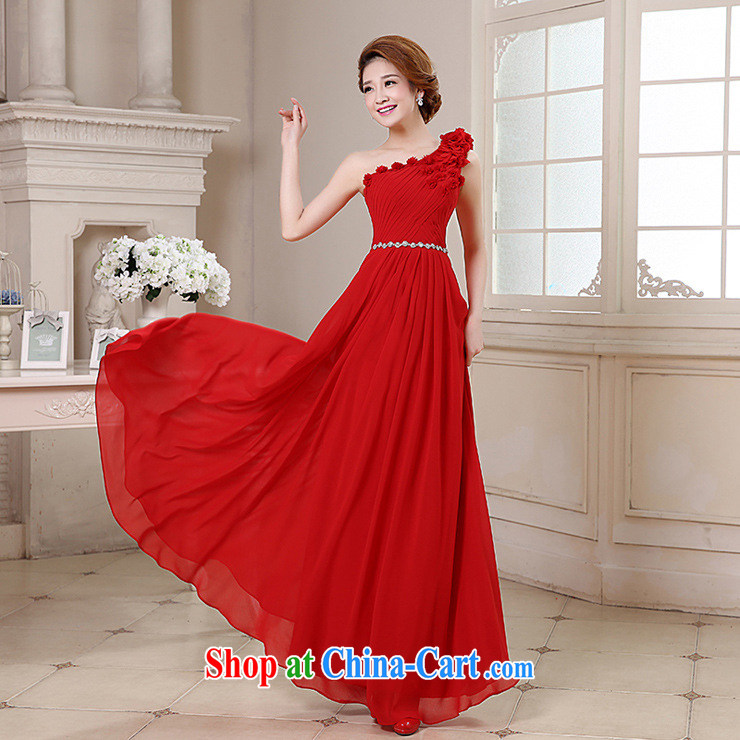 There's a dress long wedding dresses and stylish wedding toast Service Bridal bridesmaid single shoulder the shoulder cultivating red Xs 151 large red XXL pictures, price, brand platters! Elections are good character, the national distribution, so why buy now enjoy more preferential! Health