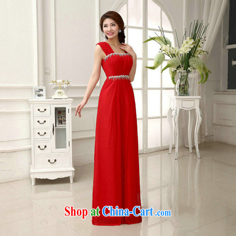 There is a new dual-shoulder red-chip marriages served toast Evening Dress Evening Dress wedding bridesmaid long XS 293 large red XXL, there is a, and shopping on the Internet