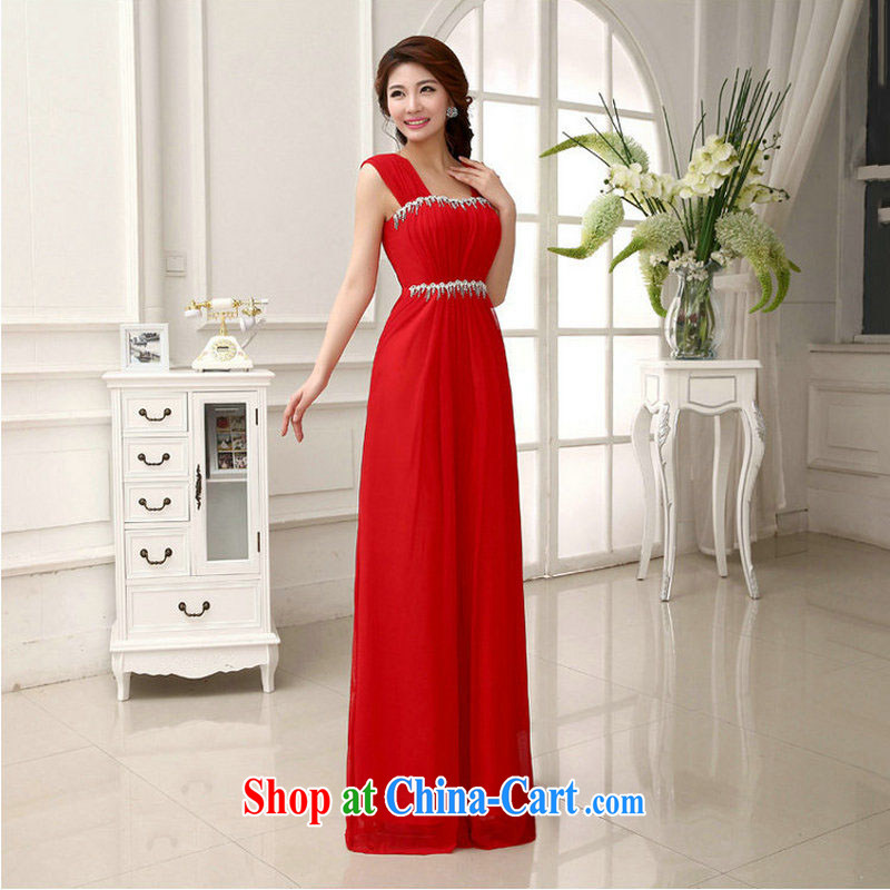 There is a new dual-shoulder red-chip marriages served toast Evening Dress Evening Dress wedding bridesmaid long XS 293 large red XXL, there is a, and shopping on the Internet