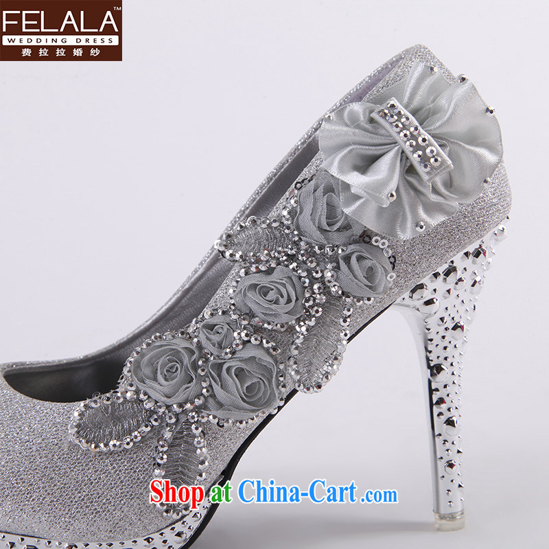 Ferrara marriages wedding shoes wedding dresses wedding accessories silver with floral accessories in winter, 36, La wedding (FELALA), and, on-line shopping