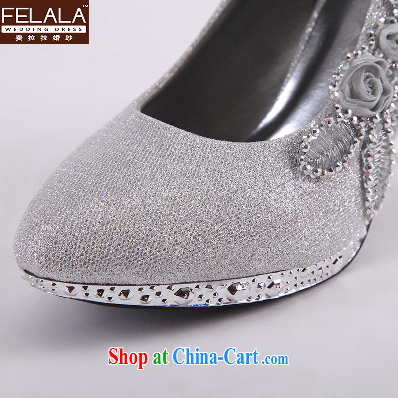 Ferrara marriages wedding shoes wedding dresses wedding accessories silver with floral accessories in winter, 36, La wedding (FELALA), and, on-line shopping