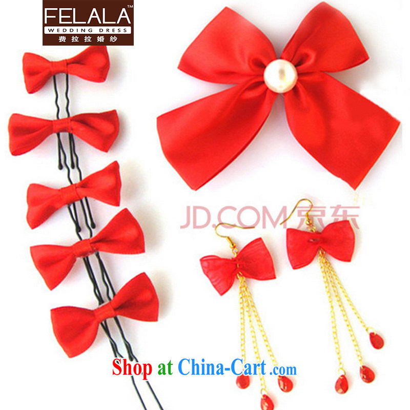 Ferrara sweet bow-tie 8 piece bridal headdress bridal jewelry red, La wedding (FELALA), shopping on the Internet