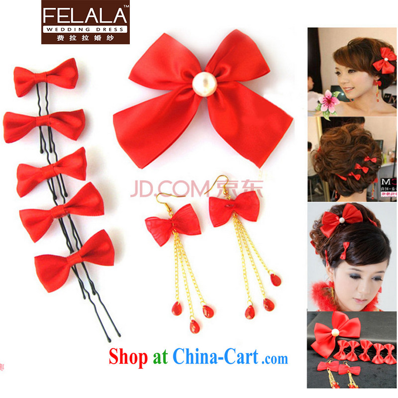 Ferrara sweet bow-tie 8 piece bridal headdress bridal jewelry red, La wedding (FELALA), shopping on the Internet