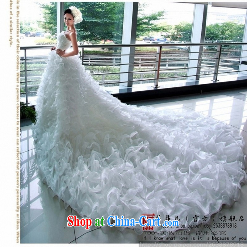 Love so Peng Han-Princess bride-tail wedding dresses Korean Spring Summer and Autumn marriage new 2015 white M pieced, love so Pang, shopping on the Internet