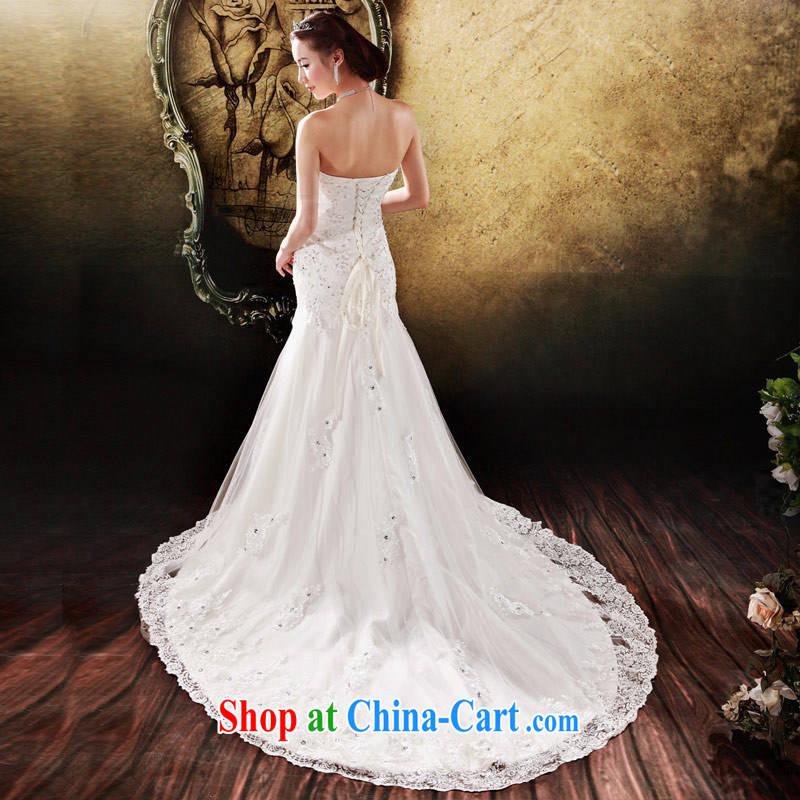 Love so Pang bridal wedding dresses small tail graphics thin Korean Princess Mary Magdalene hunsha chest simple New 878 white customers to size up to do not return, love so Pang, shopping on the Internet