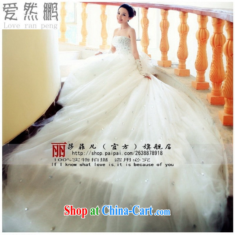 Love so Peng 2014 new large-tail wedding Korean Princess Korean-style long-tail tied with wedding 740 white customers to size. No refunds or exchanges, love so Pang, shopping on the Internet