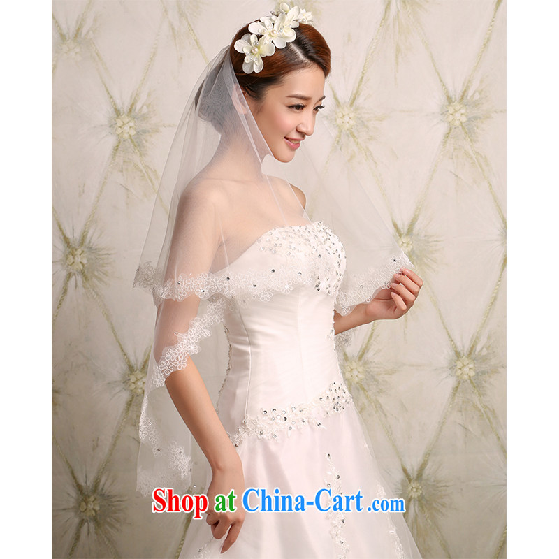 The United States, wedding dresses with head-dress bridal head yarn Korean-style wedding jewelry wedding lace flowers double head yarn T - 08 white, the United States, (Imeinuo), online shopping