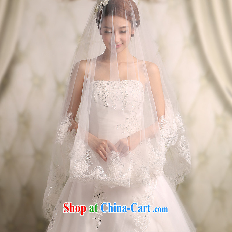 The United States, wedding dresses with head-dress bridal head yarn Korean-style wedding jewelry wedding lace lace flowers and yarn T - 07 white