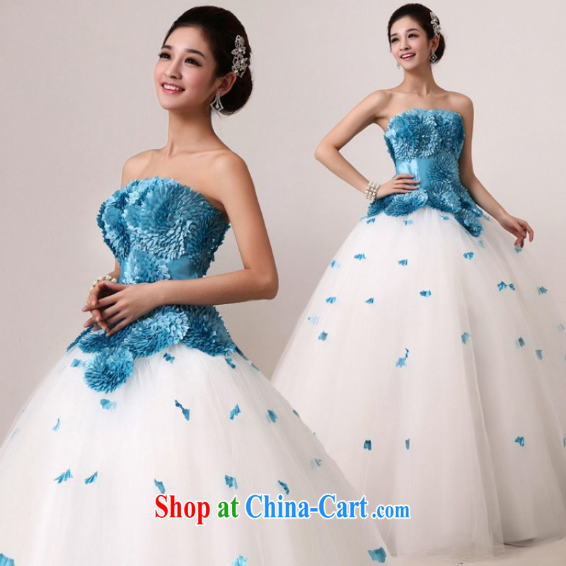 blue floral Mary Magdalene pregnant women breast video thin wedding dresses stage dance * * * * sing shaggy dress dress uniforms, long red customers to size will not be refunded, love so Pang, shopping on the Internet