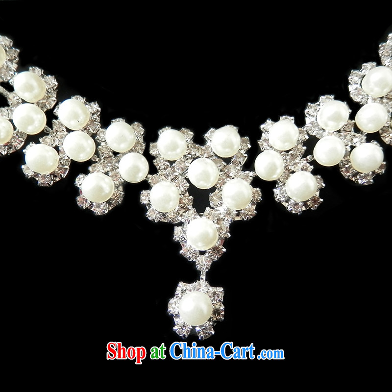 The United States and the bride's head-dress 3-piece kit wedding dresses accessories necklaces earrings stylish water Drill Set Link marriage jewelry E 557, the United States, (Imeinuo), shopping on the Internet