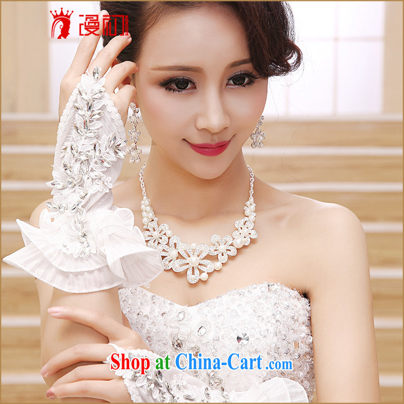 Early definition bridal wedding lace Korean cute short gloves marriage without the gloves red and white summer 2015 new white